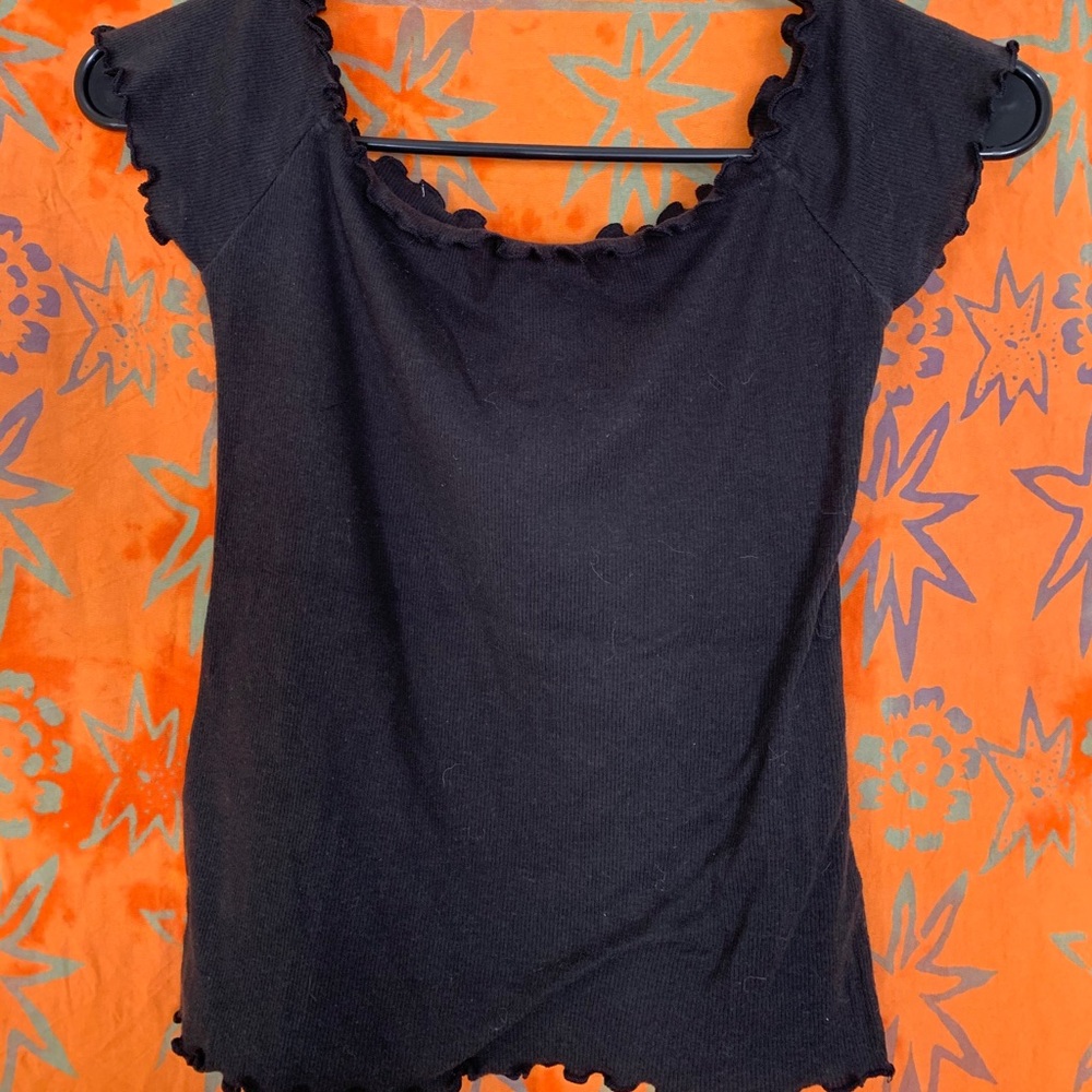 Black off the shoulder top